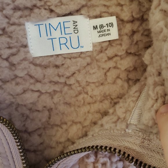 Time & Tru Pink Sherpa Pullover - Picture 2 of 3